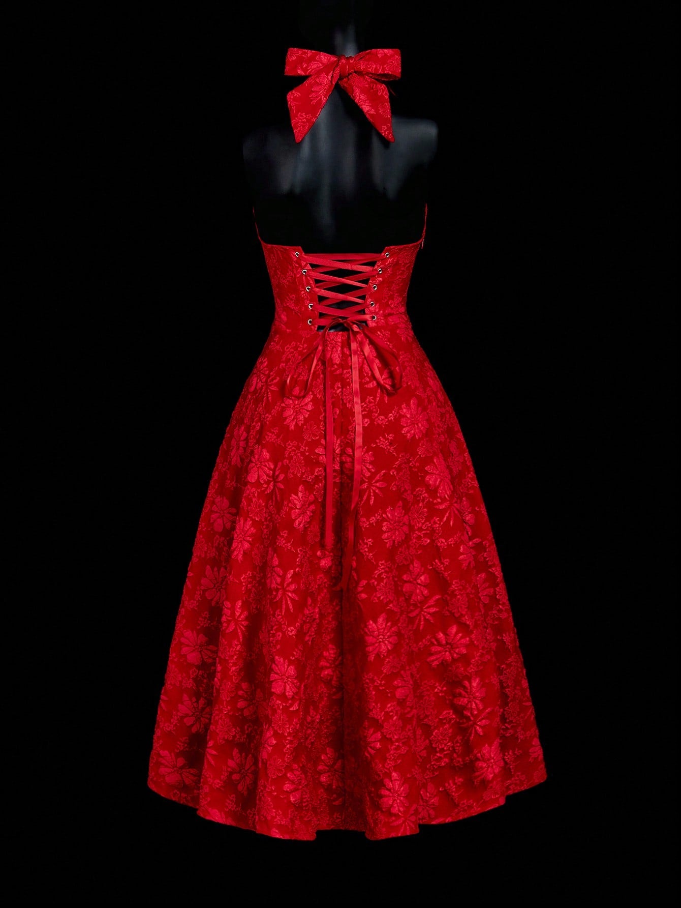 Backless Deep V-Neck Backless Bowknot Renaissance  Dress