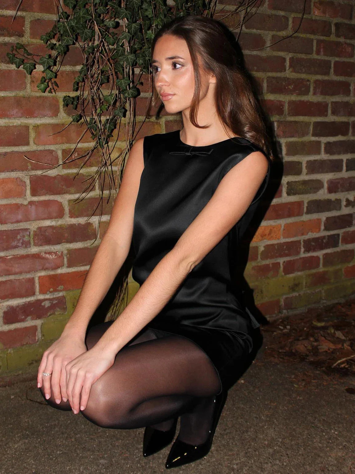 Bow-Tie Back Satin Mini Dress – Elegant Summer Partywear