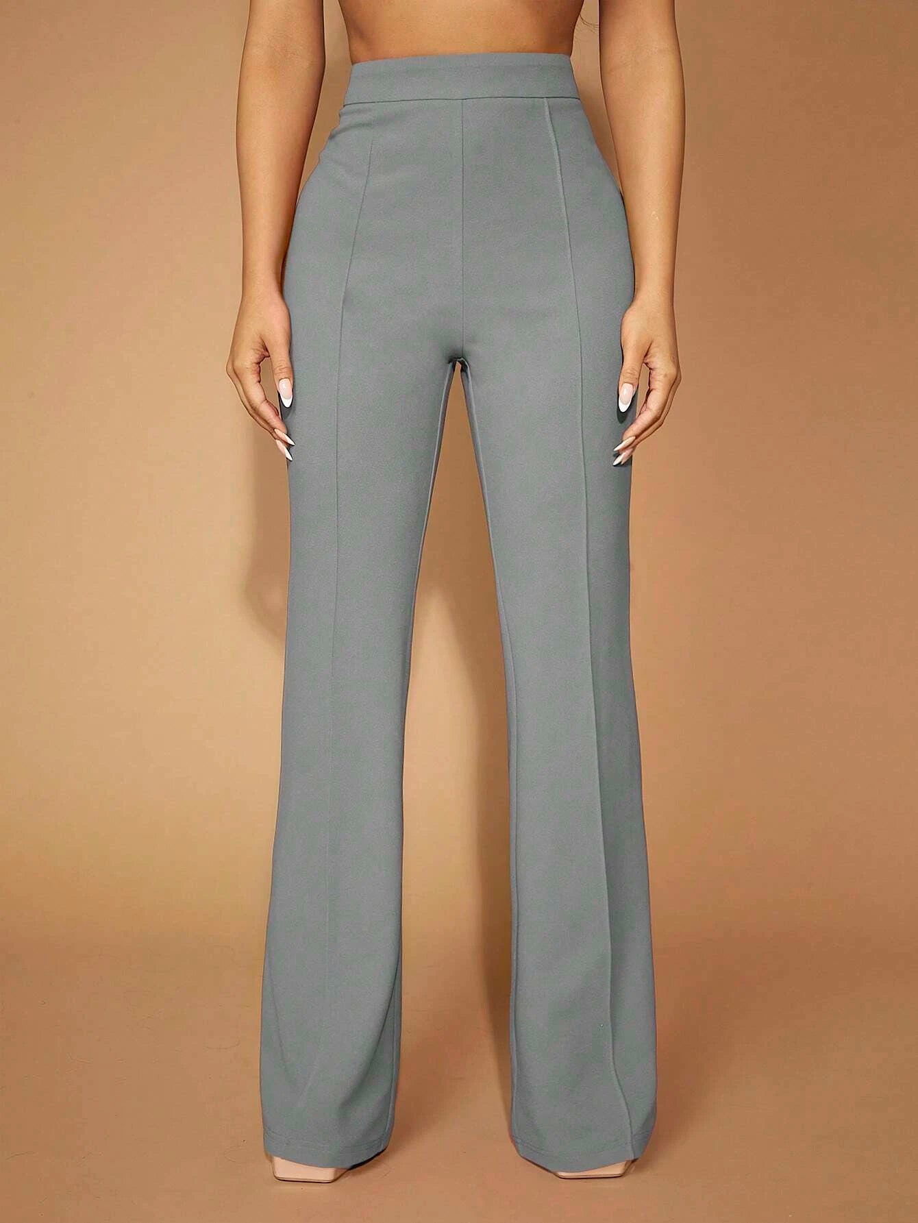 High-Waisted Flare Leg Pants with Seam Front Elegant & Sexy Concert/Evening Wear