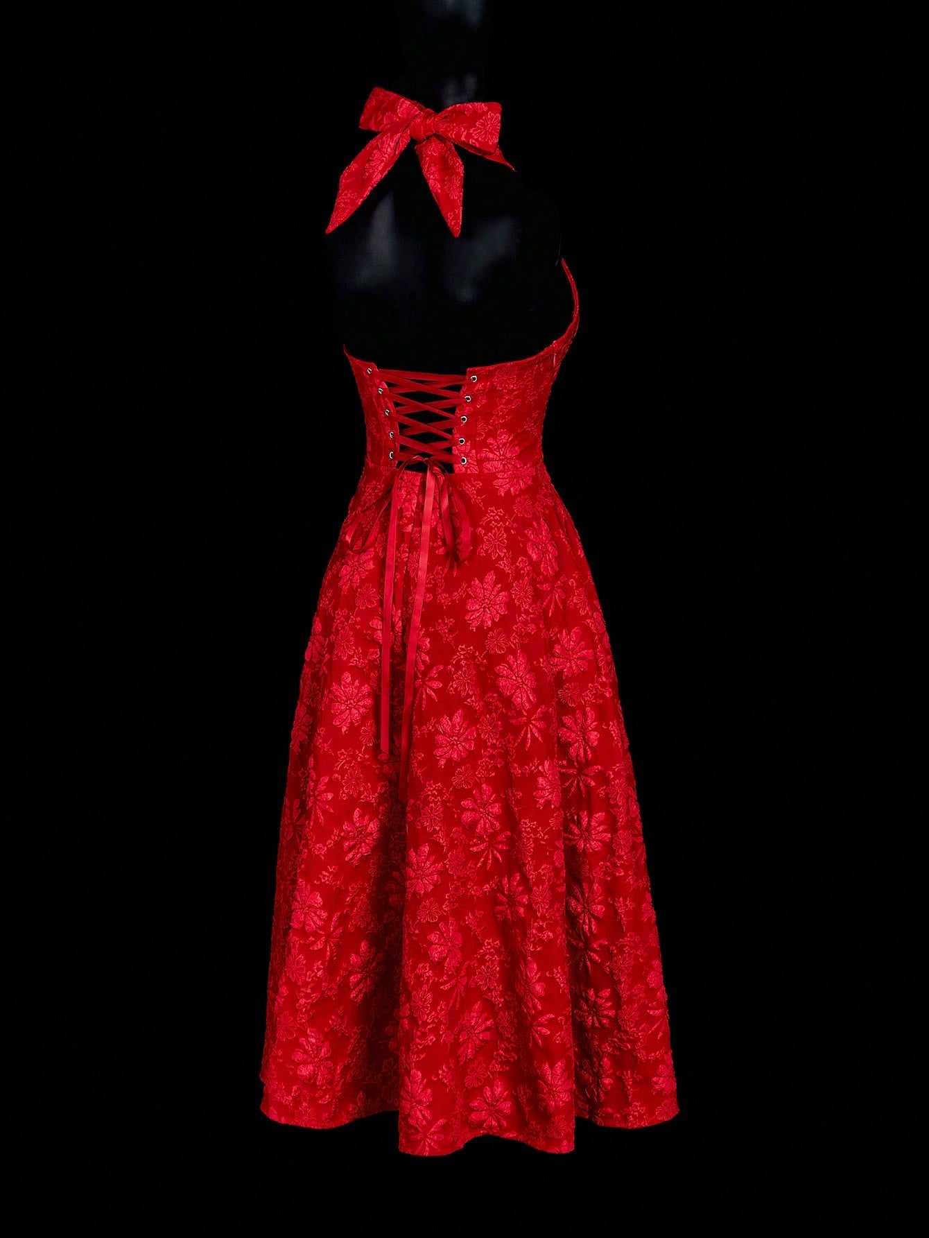 Backless Deep V-Neck Backless Bowknot Renaissance  Dress