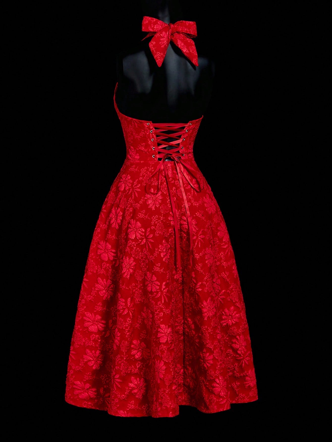 Backless Deep V-Neck Backless Bowknot Renaissance  Dress