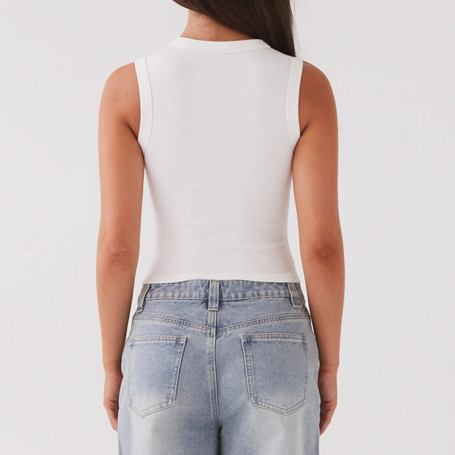 Women Button down Tank Vest Casual Slim Fit Sleeveless Ribbed Knit Shirt Y2K Going Out Crewneck Tank Crop Top