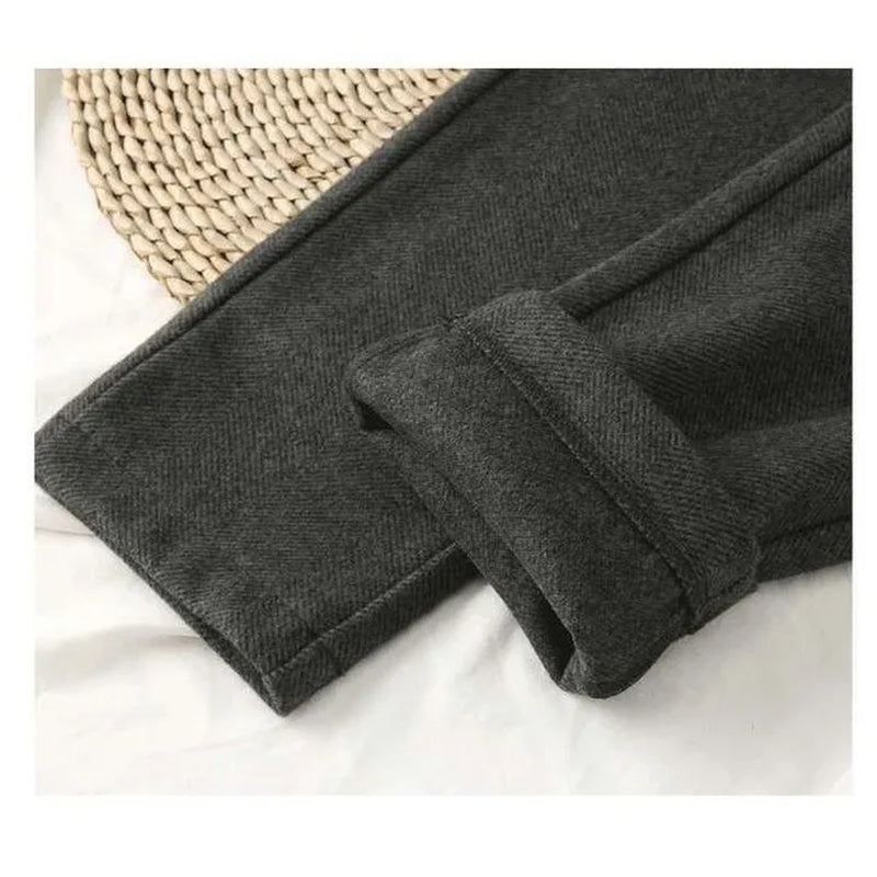 Woolen Pants Women'S Harem Pencil Pants Autumn Winter High Waisted Casual Suit Pants Office Lady Women Trousers