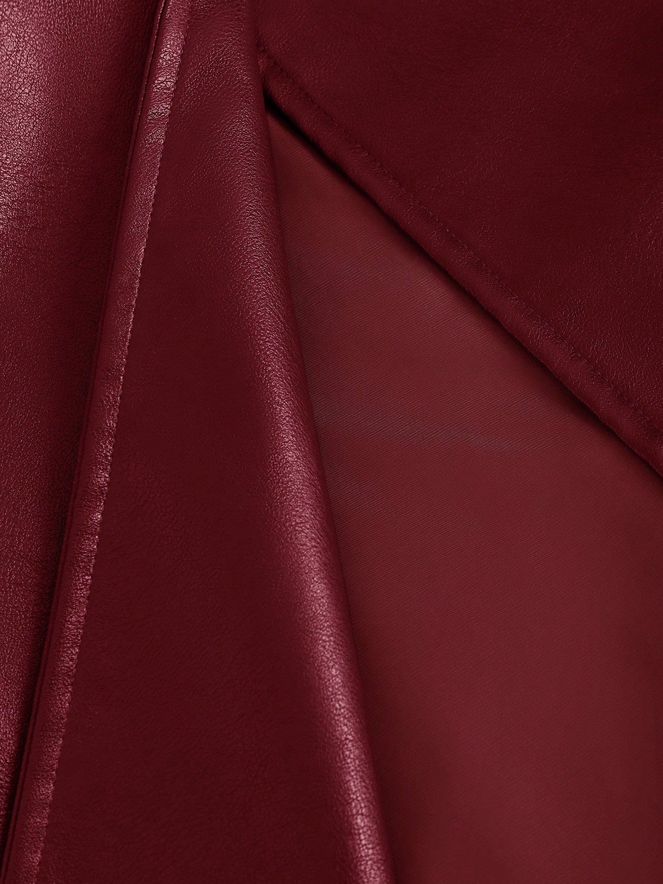 Full-Length Fluffy & PU Leather Trench Coat