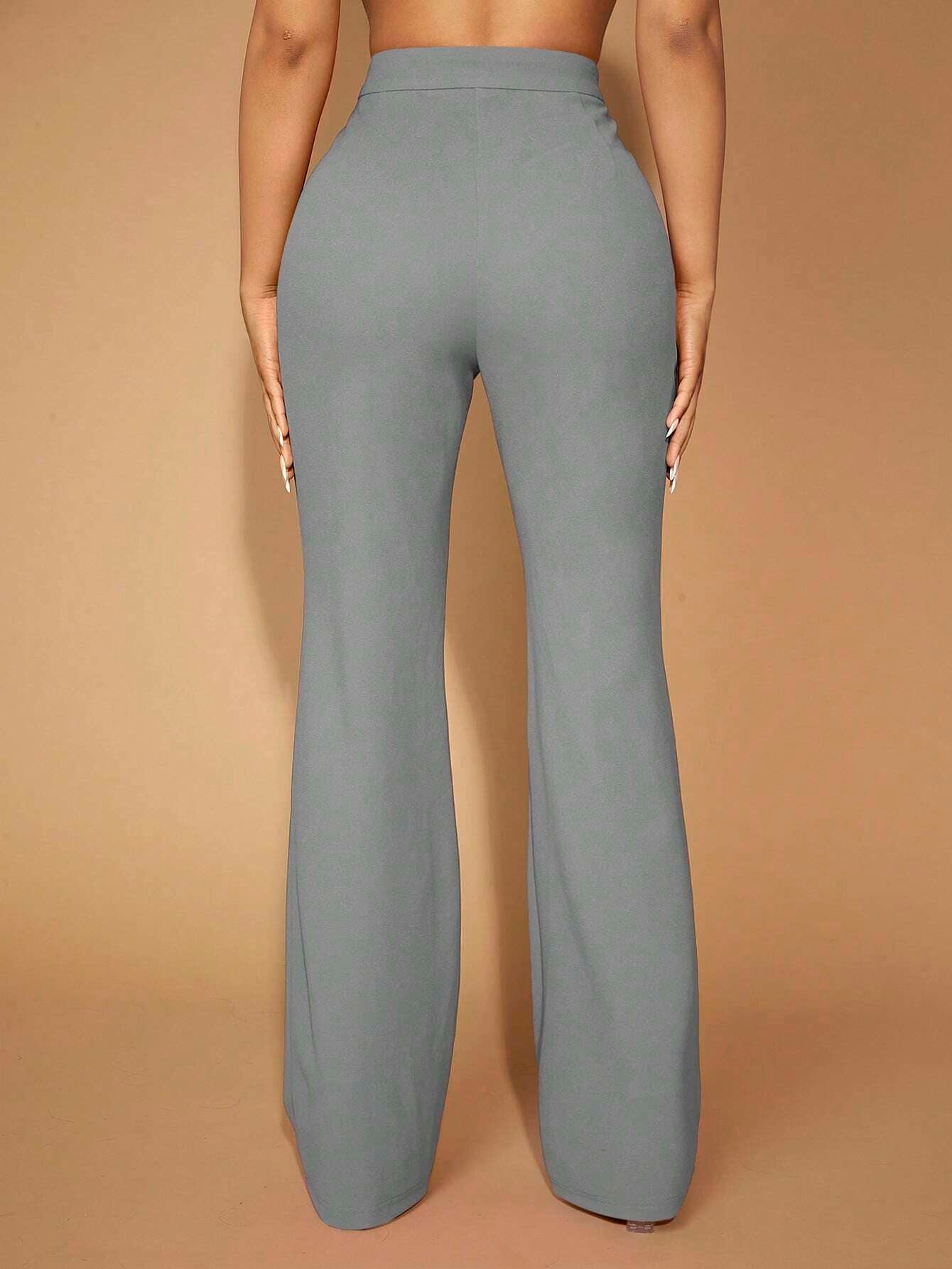 High-Waisted Flare Leg Pants with Seam Front  Elegant & Sexy Concert/Evening Wear