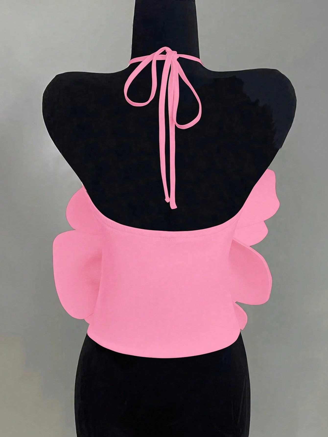 Ribbed Lace-Up Vest Top with Statement Floral Accent Chic Summer Look