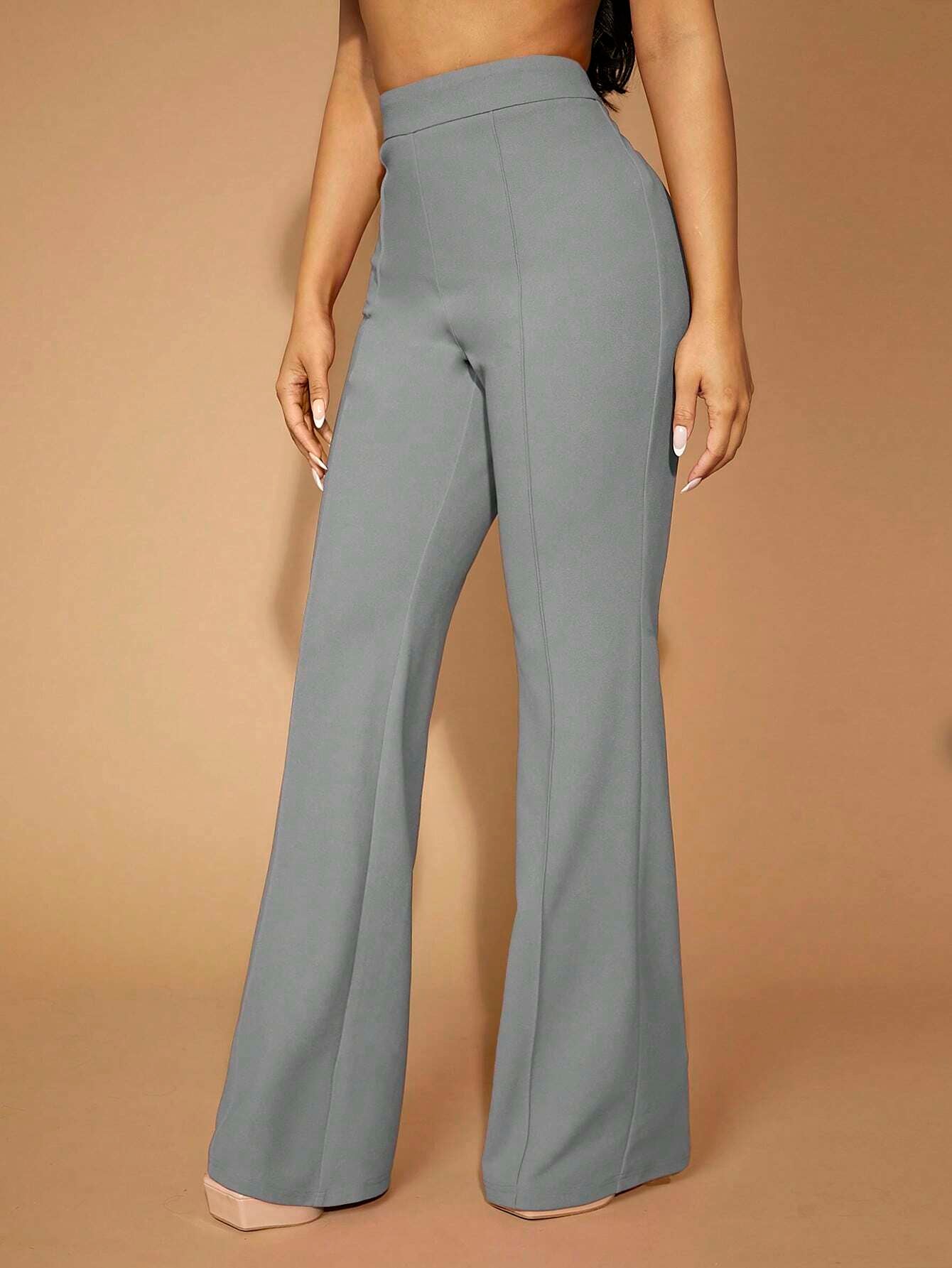 High-Waisted Flare Leg Pants with Seam Front  Elegant & Sexy Concert/Evening Wear