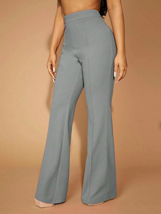 High-Waisted Flare Leg Pants with Seam Front  Elegant & Sexy Concert/Evening Wear