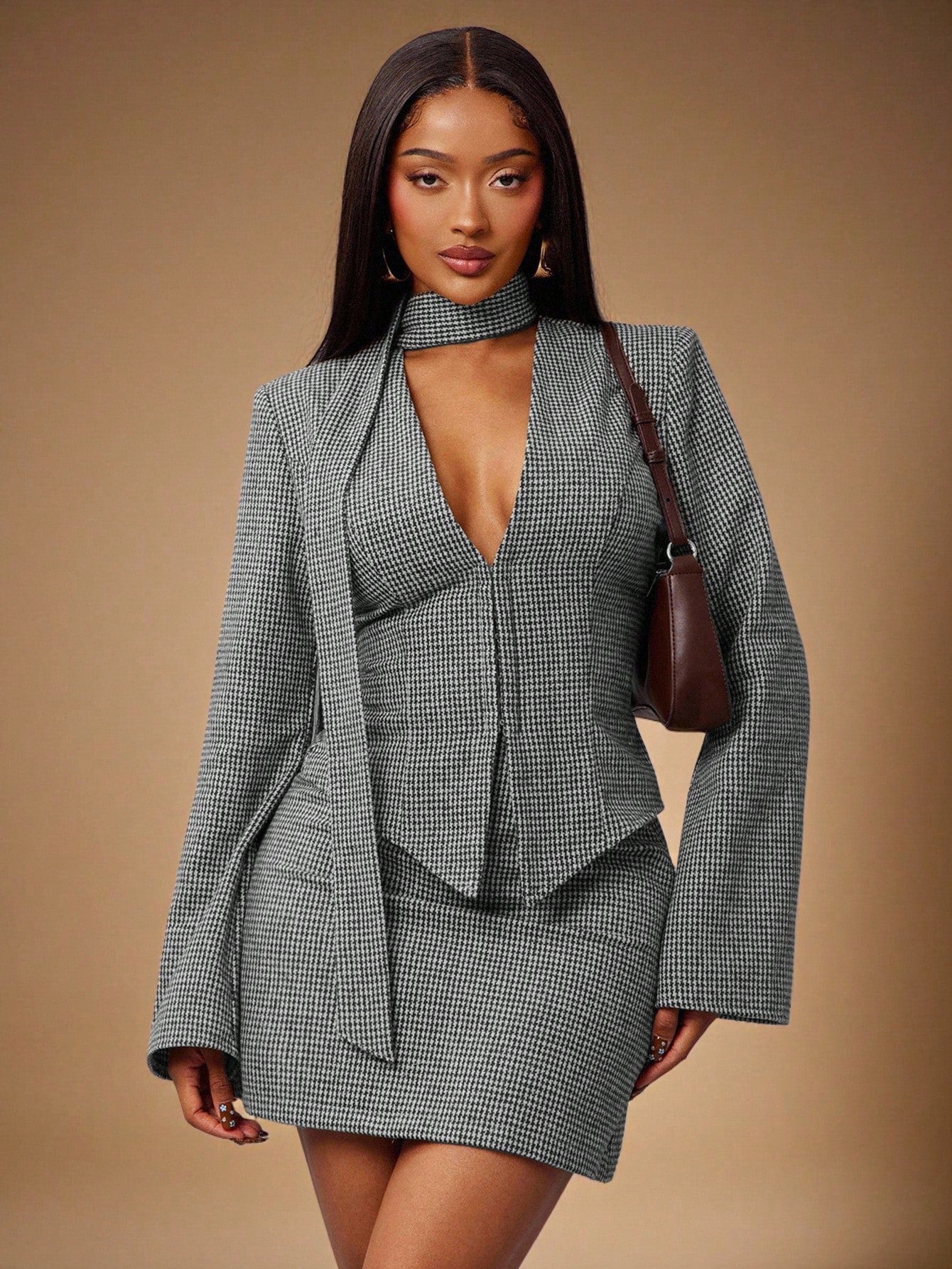  Skirt Suit 2 Piece Sets Blazer Skirt Set  