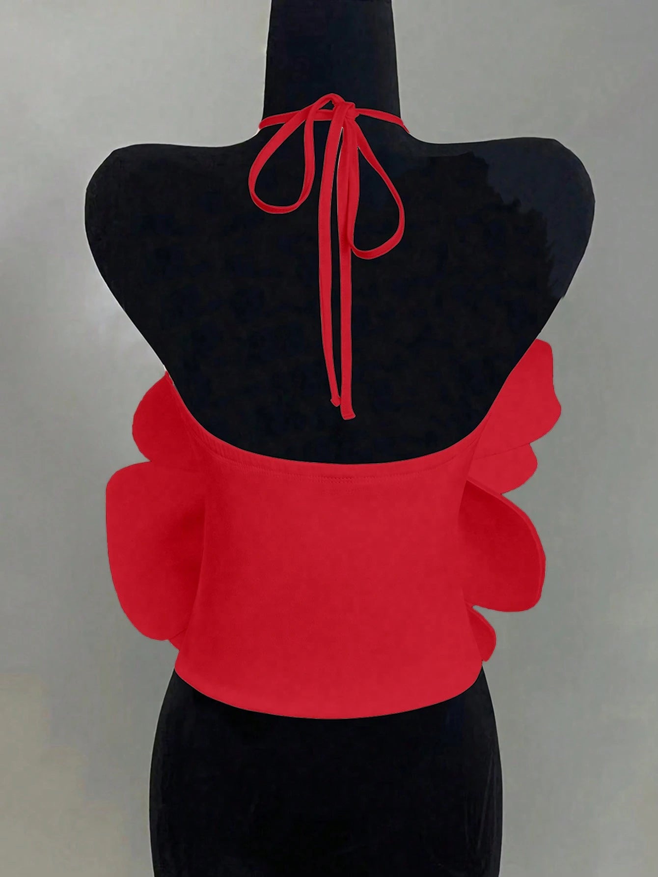 Ribbed Lace-Up Vest Top with Statement Floral Accent Chic Summer Look