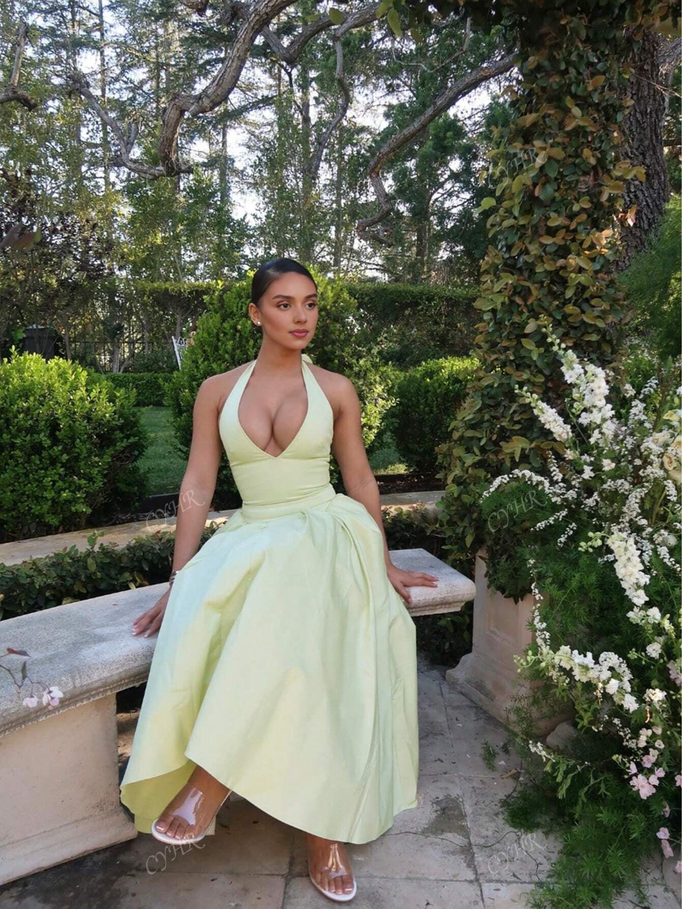  Halter Neck Strap  Elegant   Dress 