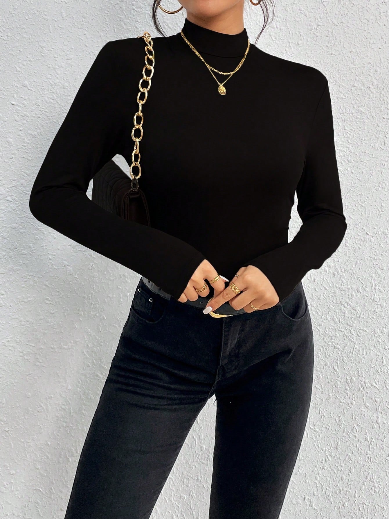   Turtleneck Long Sleeve Bodysuit 