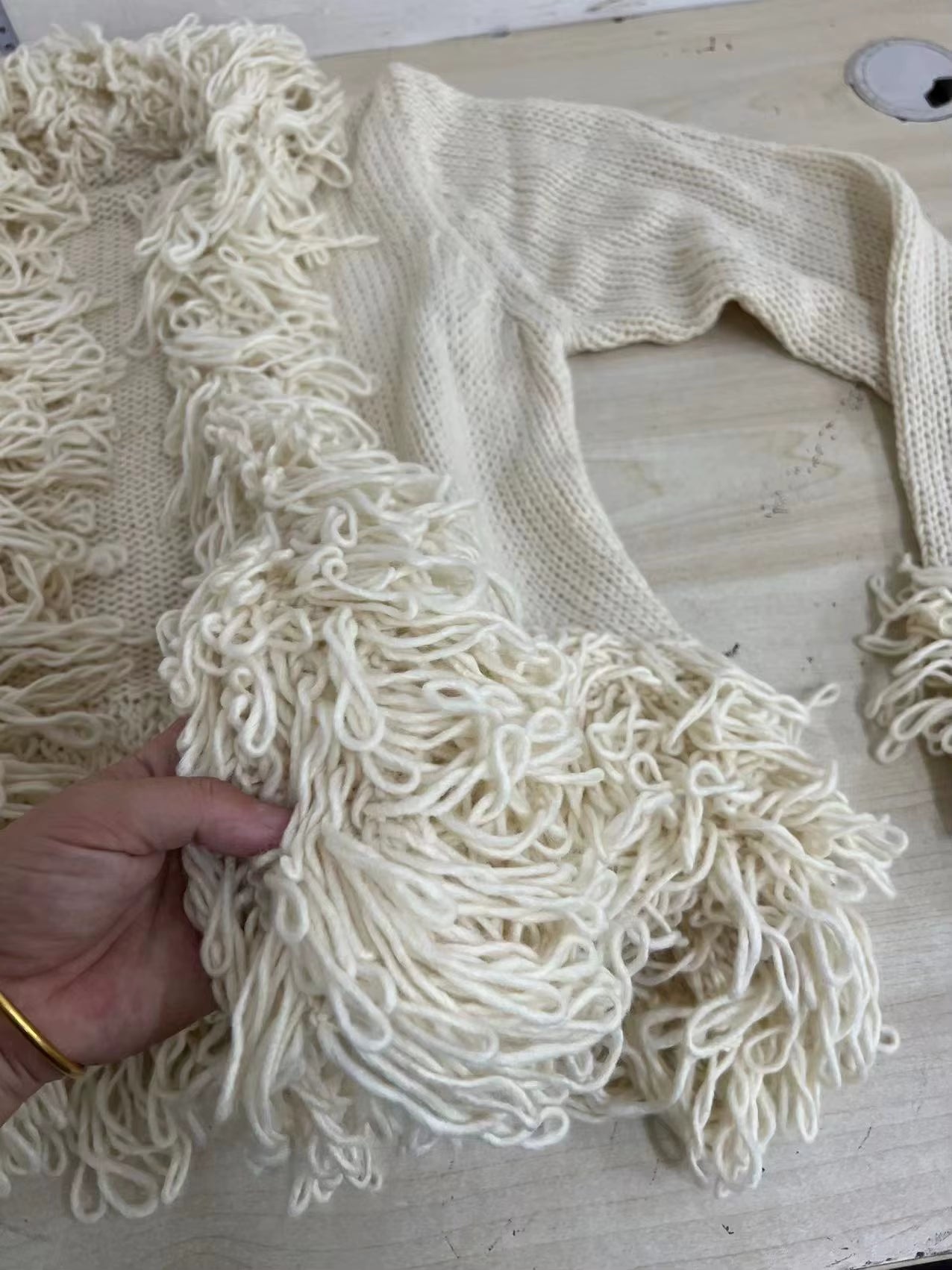 Vintage Fringe Sweater Jackets Women Hipster  Long Sleeve Knit Cardigan