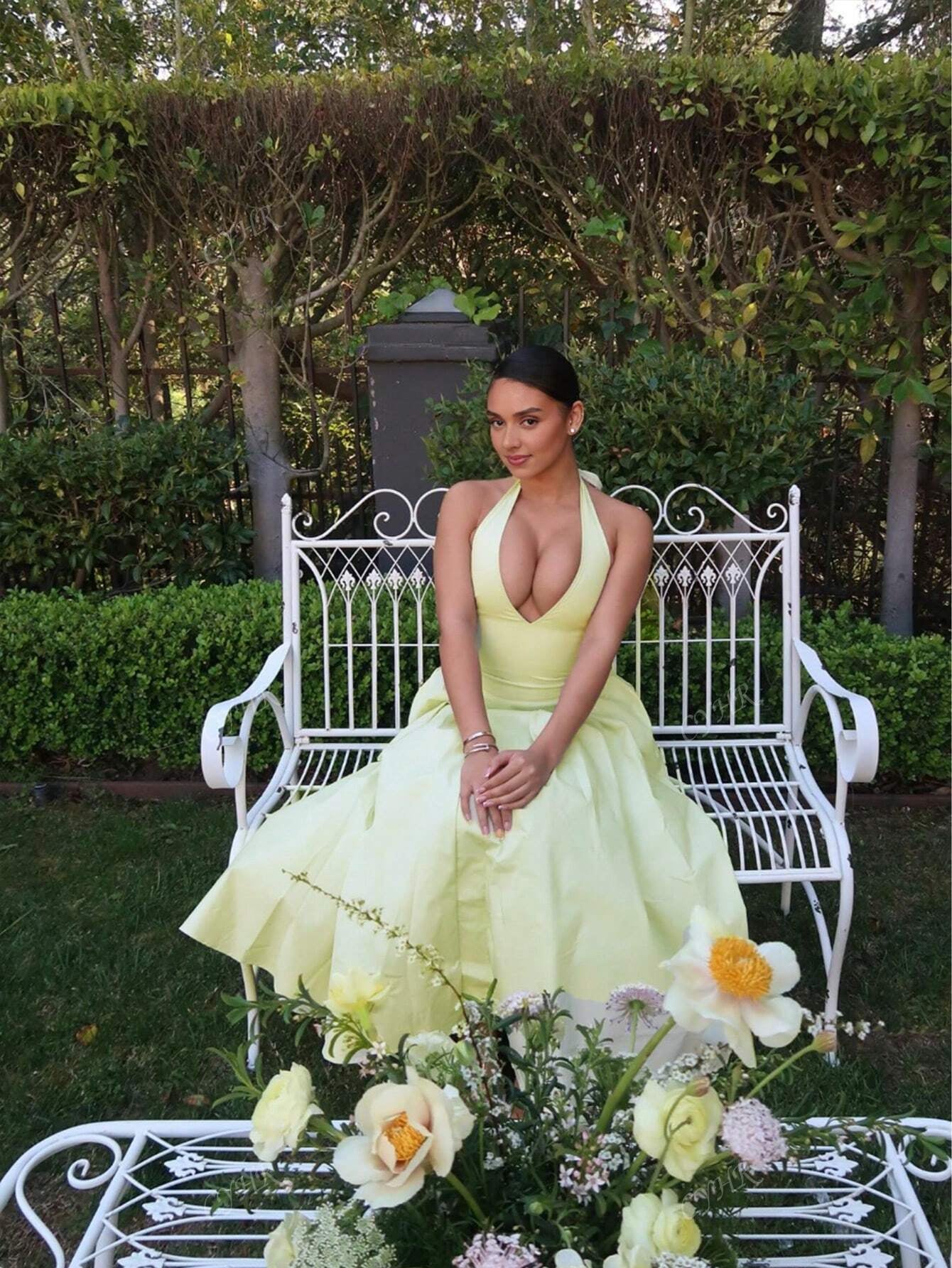  Halter Neck Strap  Elegant   Dress 