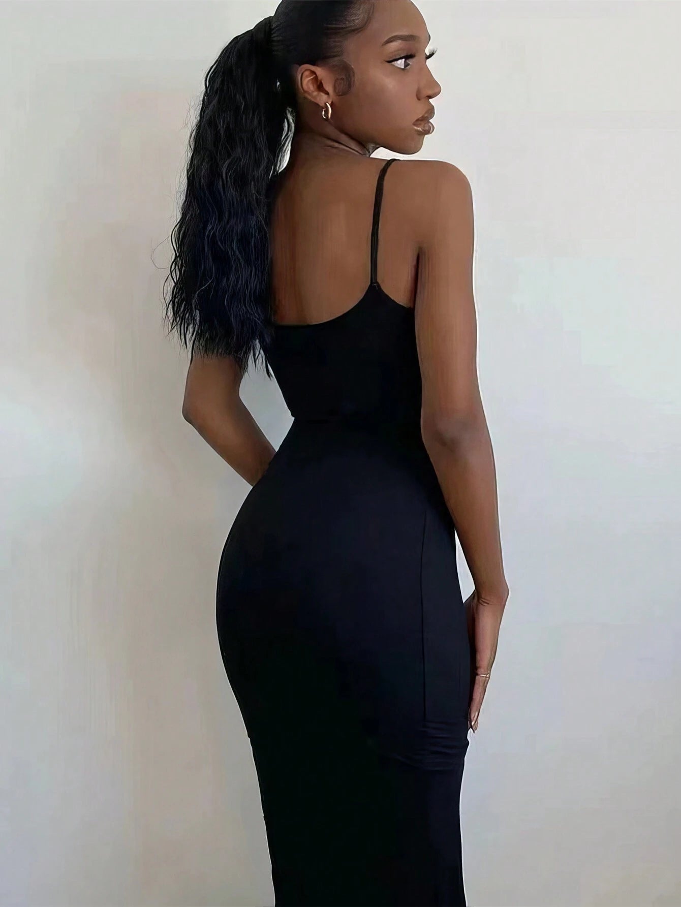 Asymmetrical Mock Neck Satin Jumpsuit – Draped Front Party Wear
