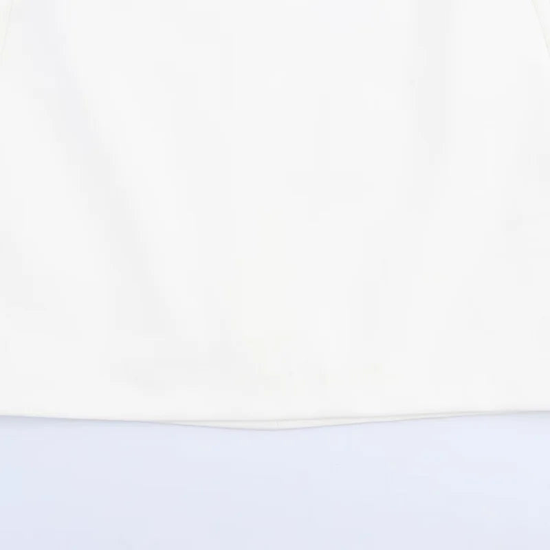 White Backless Halter Mini Dress with Black Contrast Elegant Party & Cocktail Wear