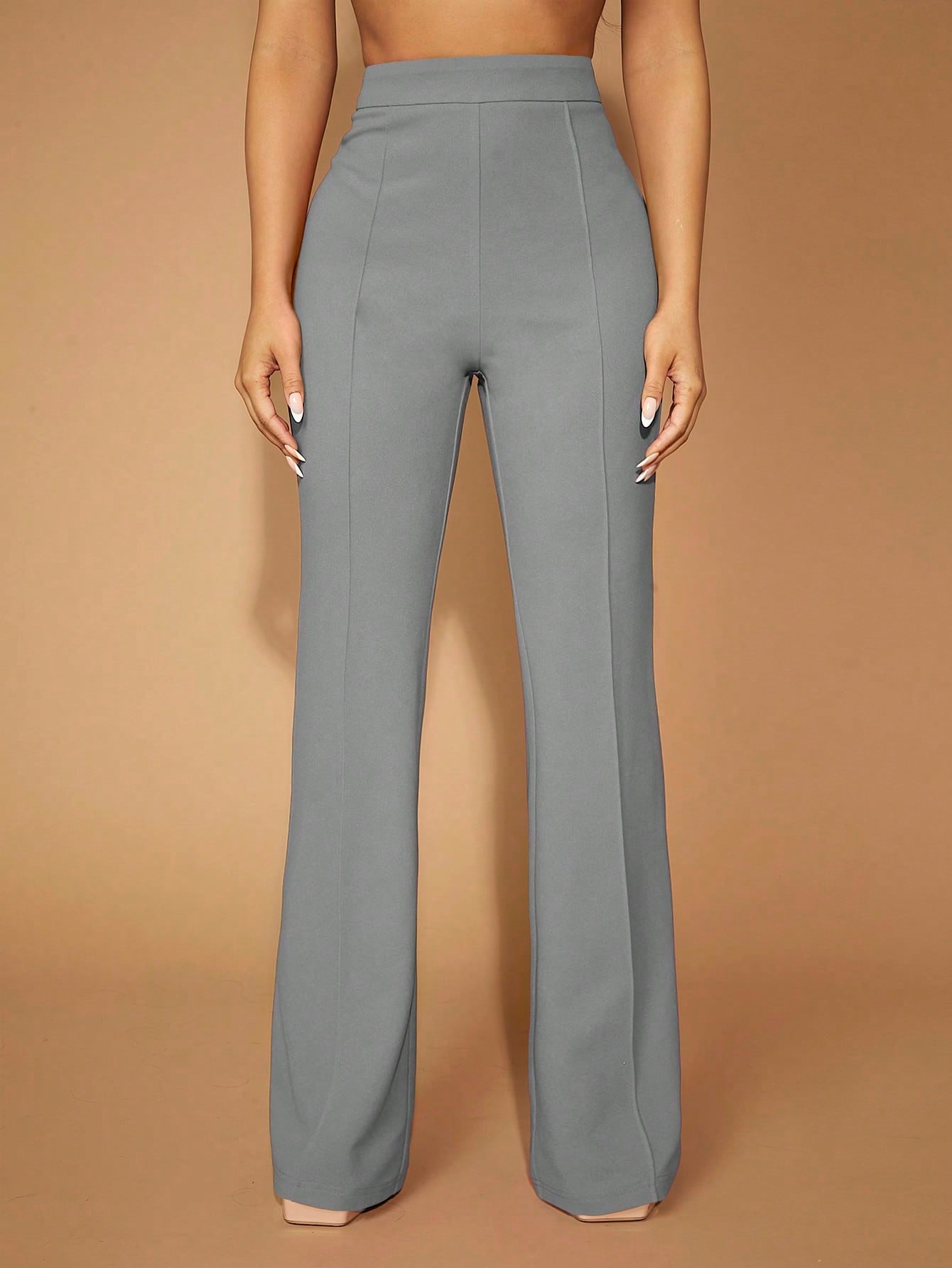 High-Waisted Flare Leg Pants with Seam Front  Elegant & Sexy Concert/Evening Wear
