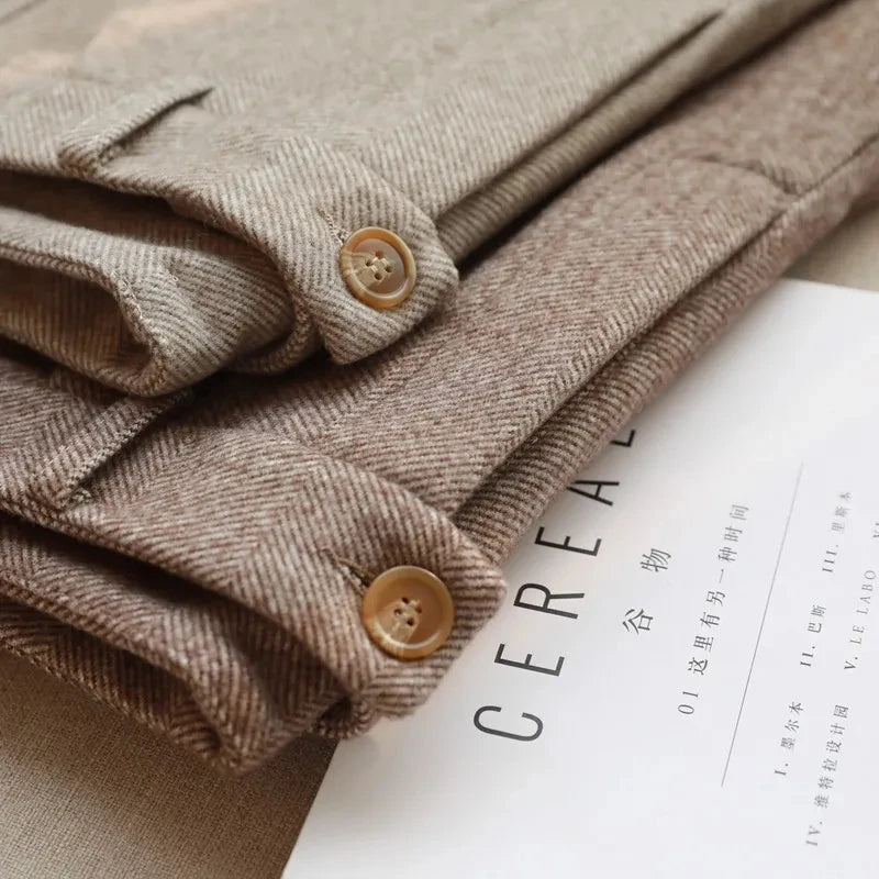 Woolen Pants Women'S Harem Pencil Pants Autumn Winter High Waisted Casual Suit Pants Office Lady Women Trousers