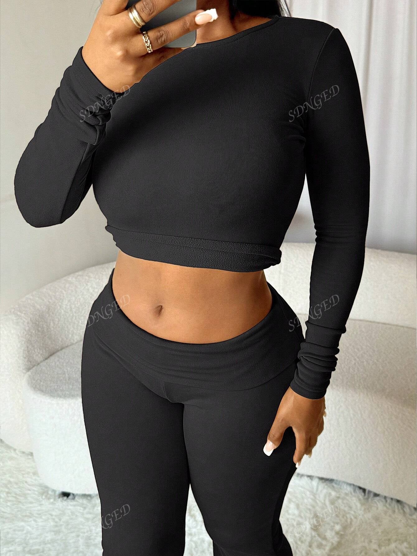 Essential Lounge Set — Long Sleeve Top & Matching Pants